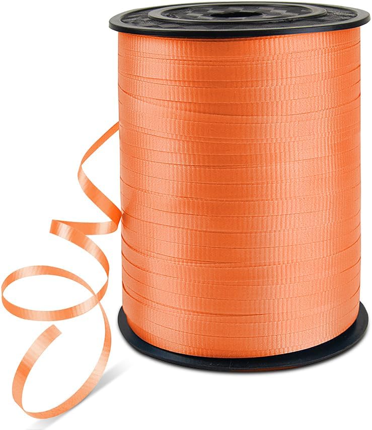 HimBen 500 Yards Curling Ribbon for Gift Wrapping, 3/16" Balloon String for Christmas Valentine Birthday Wedding Party Festival Decoration, Crafts, Flower Bouquet(Crimped Orange) - Image 1